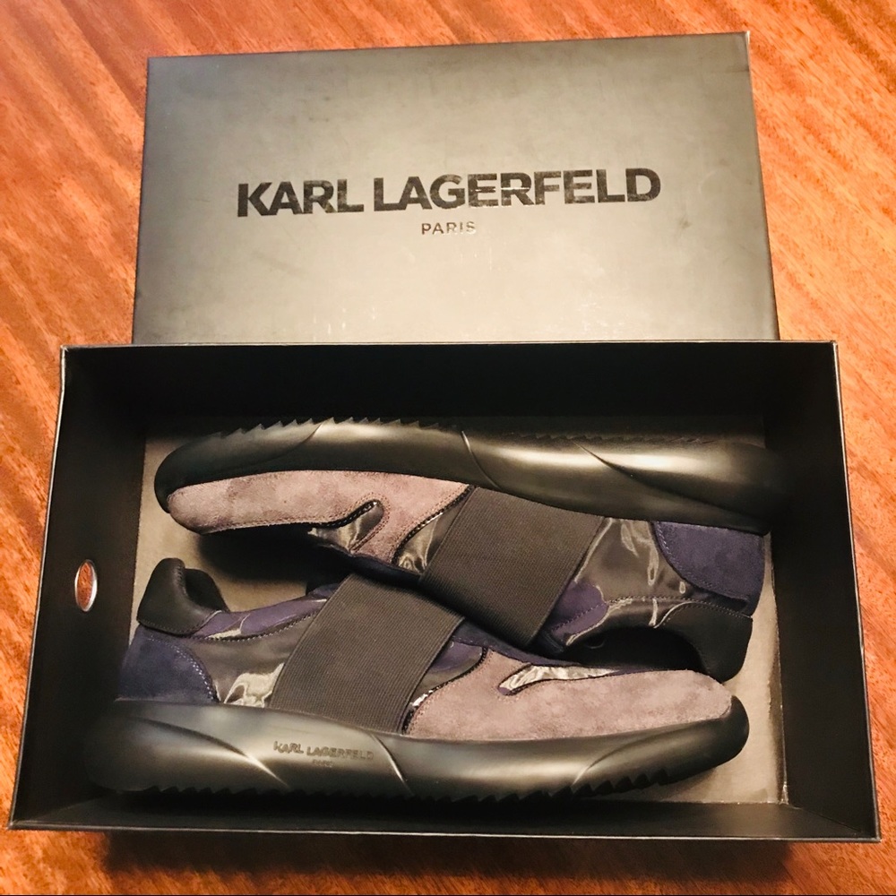 Brand NWT Karl Lagerfeld Camo Suede Shoes